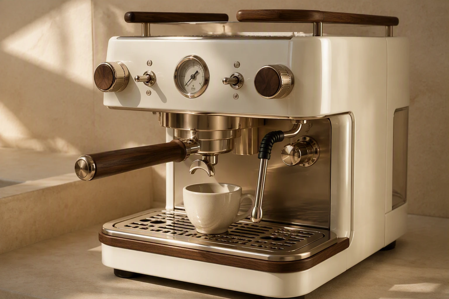 Espresso machine operating view